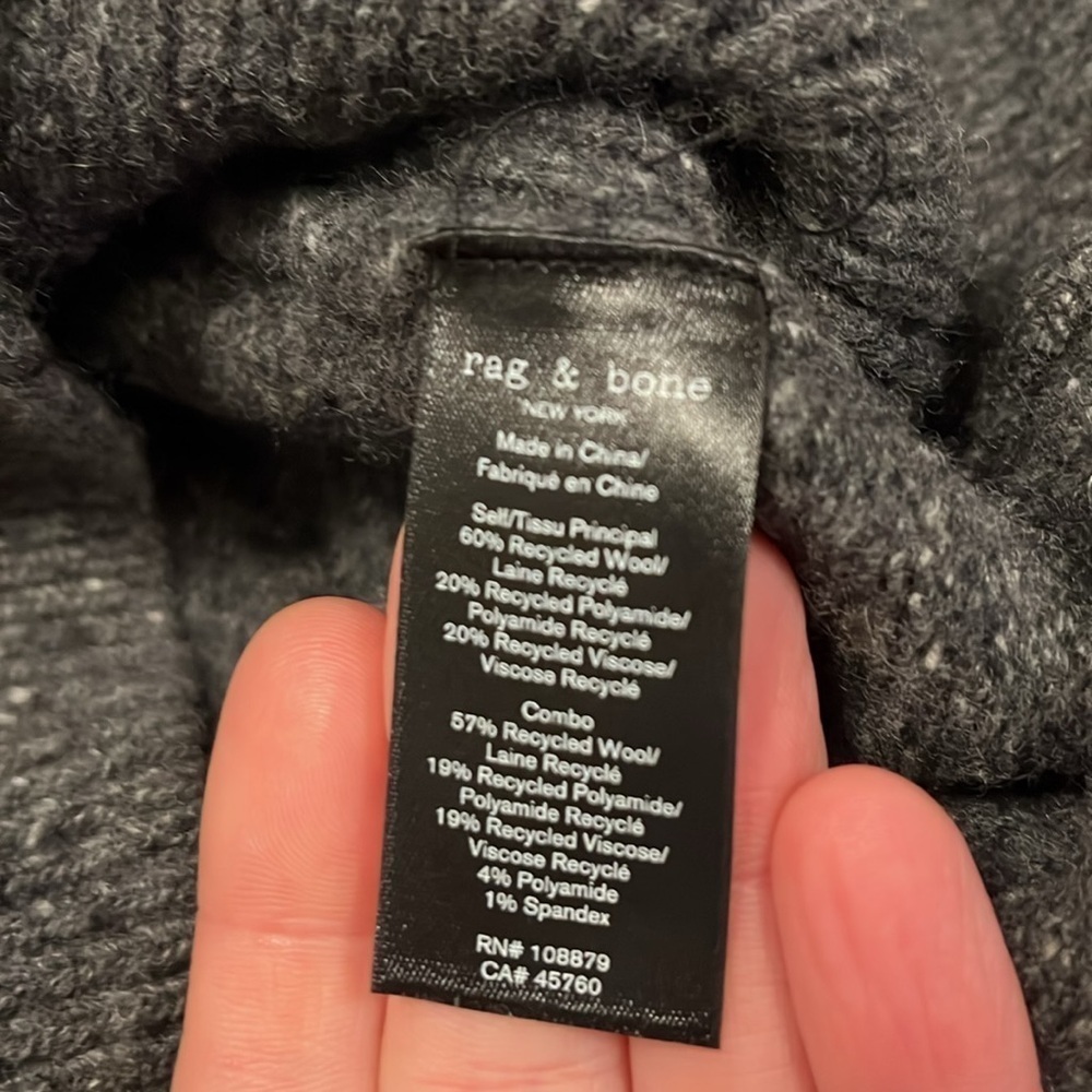 Rag & Bone Donegal Varsity Wool Crew in grey - Picture 11 of 12